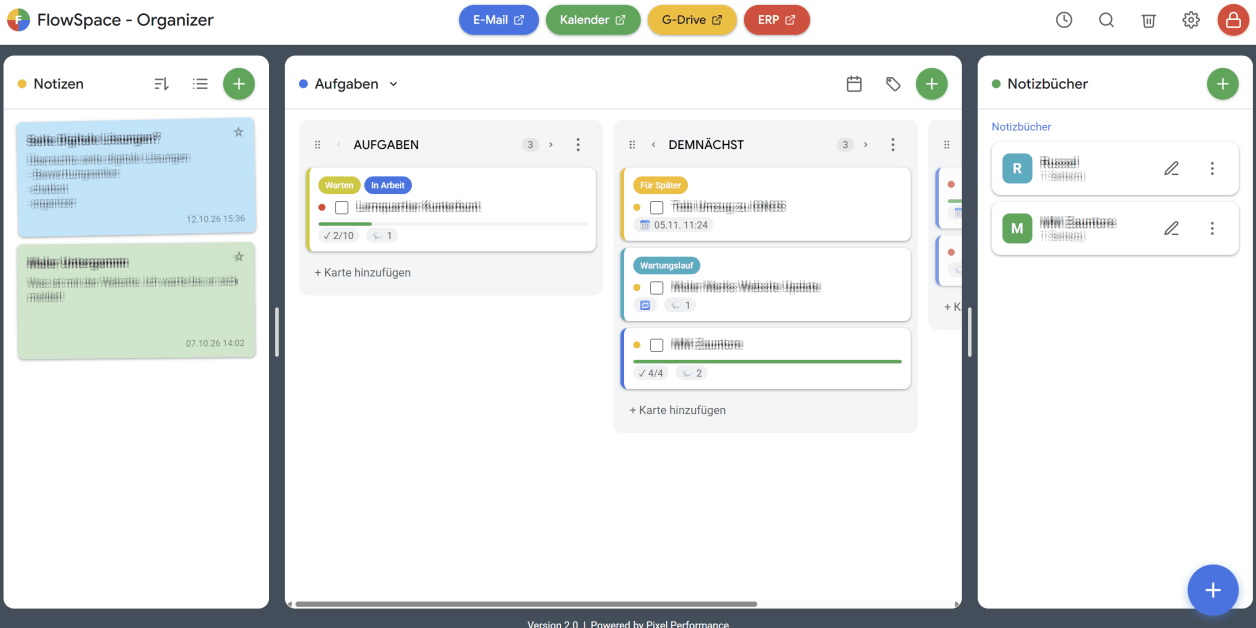 Organizer | Pixel Performance