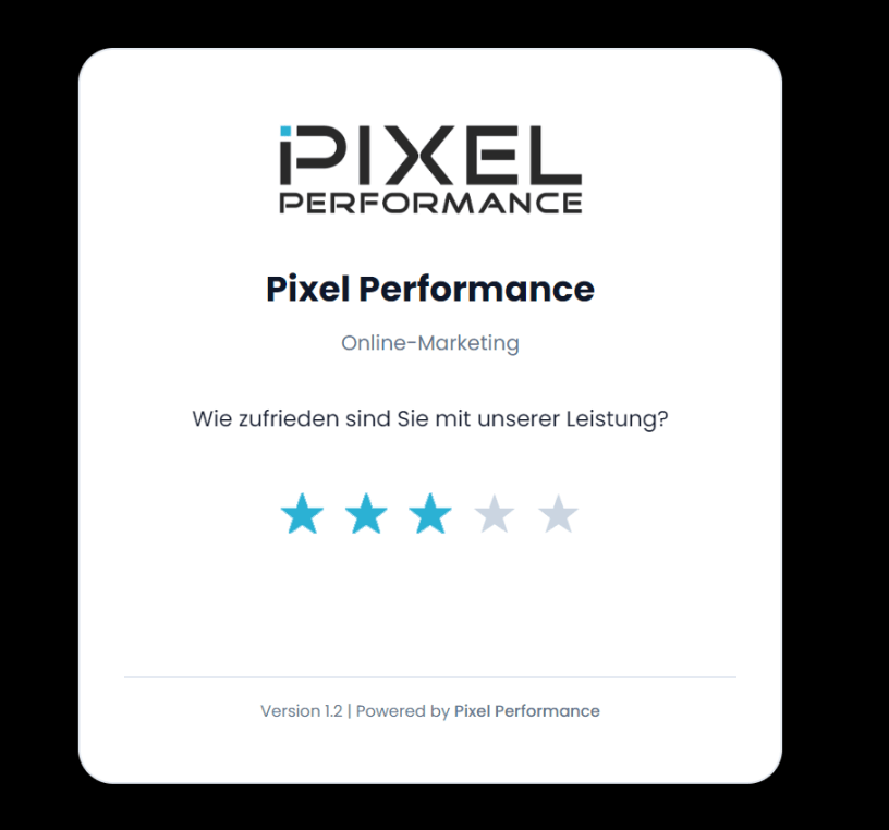 Widget Seite 1 - Bewertungs-Tool | Pixel Performance